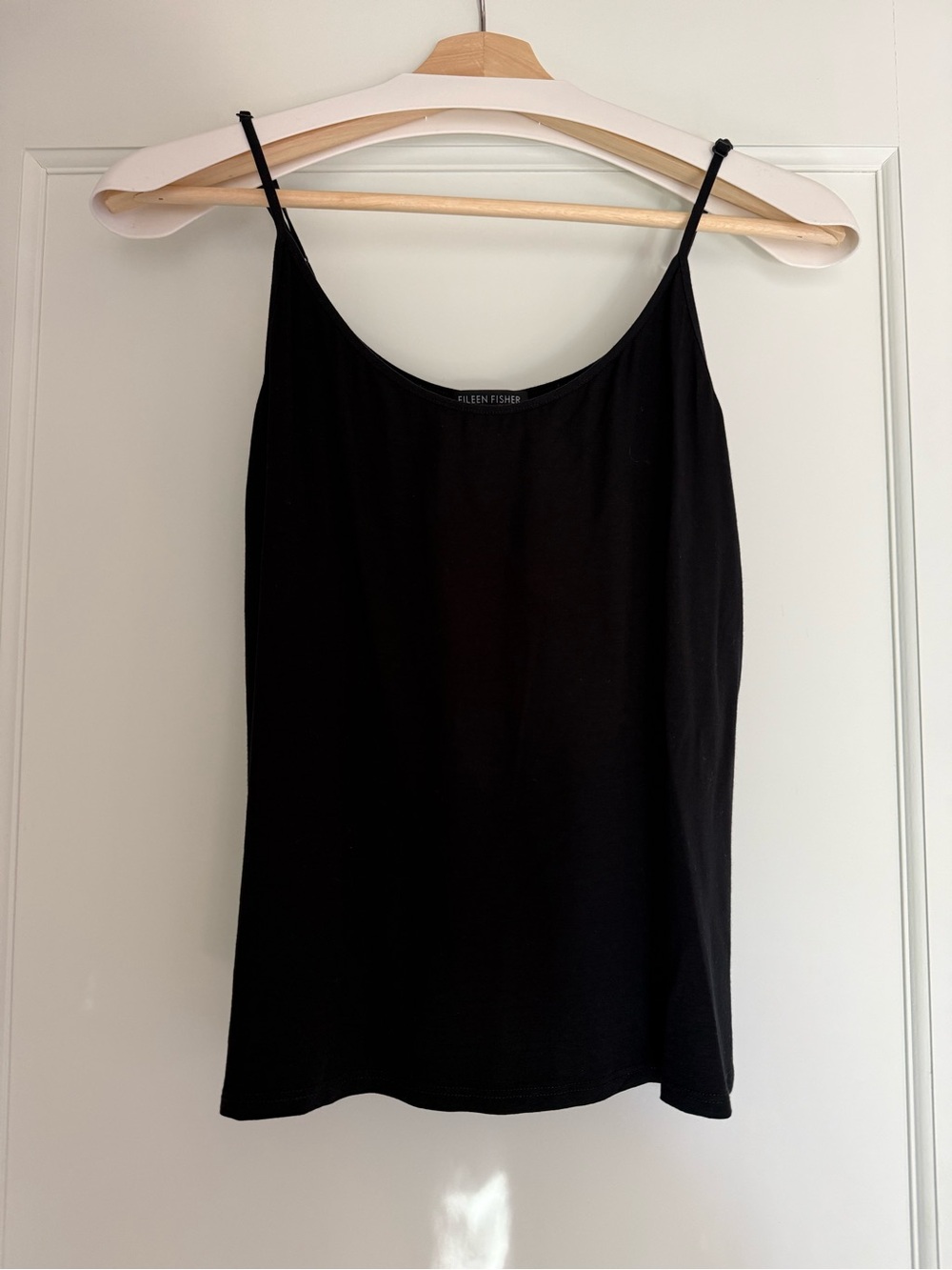 Eileen Fisher Black Spaghetti-Strap Silk-Blend Cami